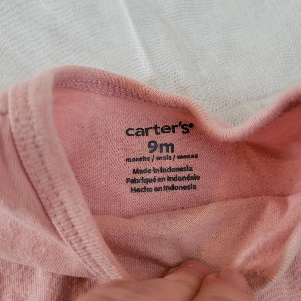 Carters pink ruffle bottom ballerina long sleeve shirt 9m
